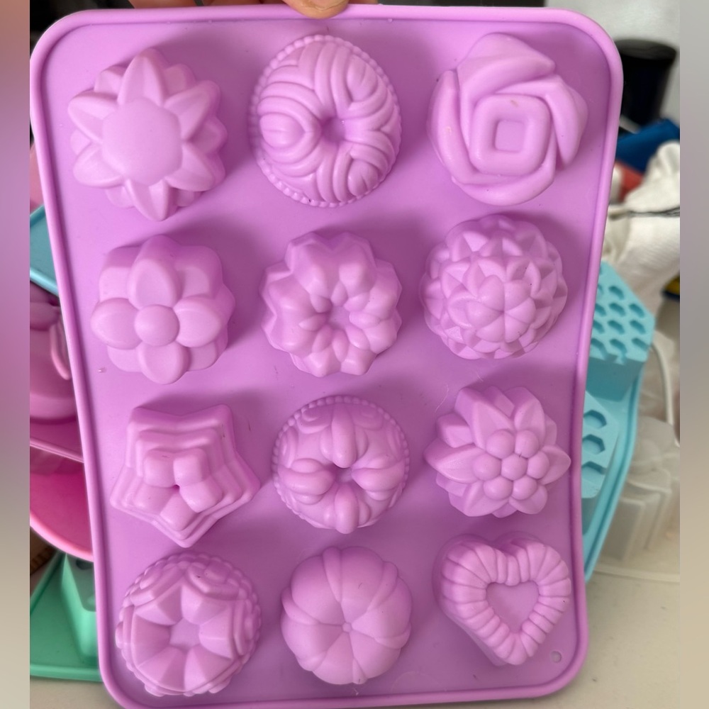 Silicone Flower Mold Tray - Light Blue and purple set 2 pieces